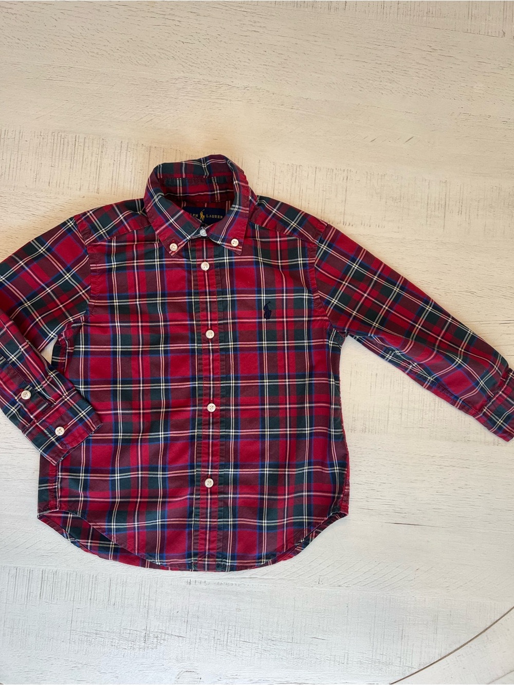 Polo Ralph Lauren Toddler Red Tartan Plaid Button-Down Shirt